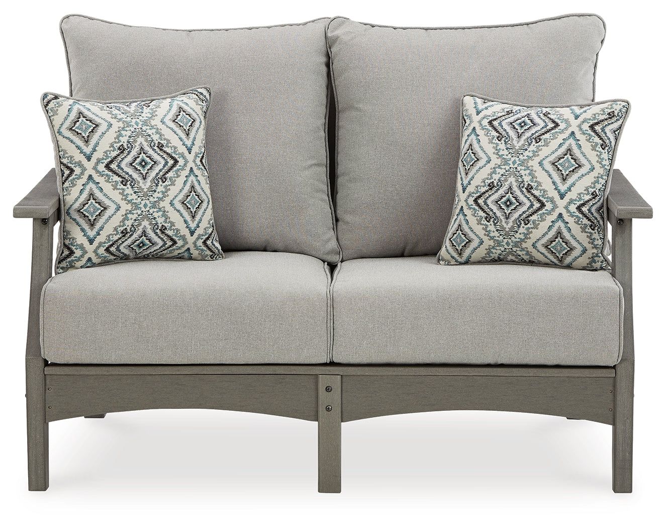 Furniture City Laplace - Ashley Furniture - Visola Outdoor - Loveseat w/Cushion / Gray - P802-835
