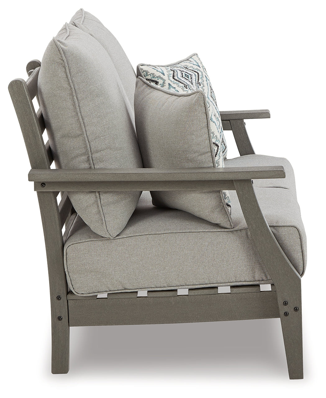 Furniture City Laplace - Ashley Furniture - Visola Outdoor - Loveseat w/Cushion / Gray - P802-835