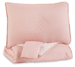 Furniture City Laplace - Ashley Furniture - Lexann Full Comforter Set - Full Comforter Set / Pink/White/Gray - Q901003F