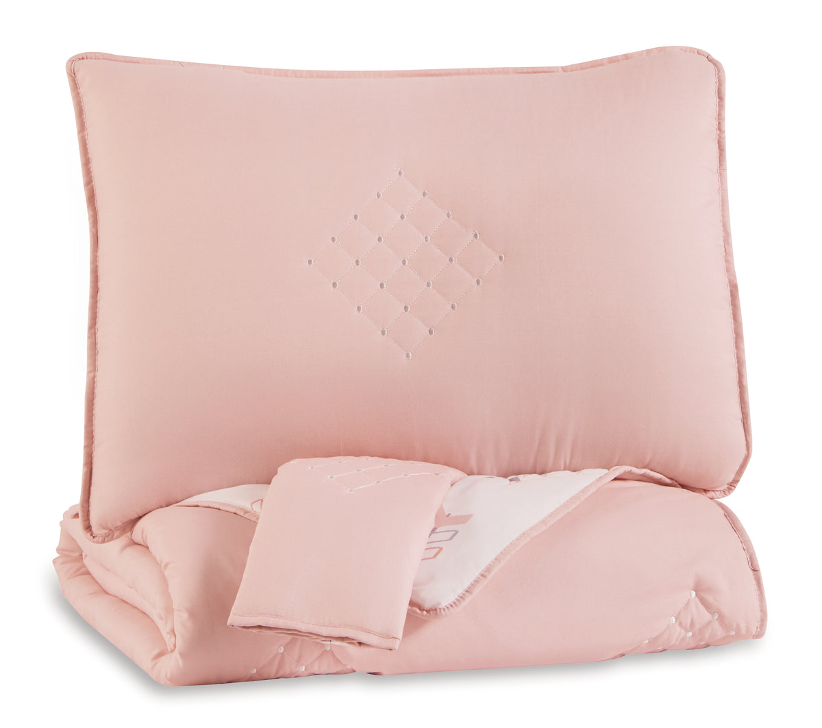 Furniture City Laplace - Ashley Furniture - Lexann Full Comforter Set - Full Comforter Set / Pink/White/Gray - Q901003F