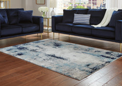 Furniture City Laplace - Ashley Furniture - Leonelle Rug - 5'3" x 7'3" Rug / Cream/Blue/Gray - R404872