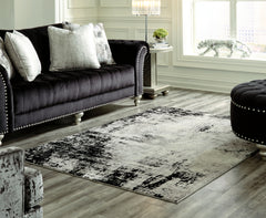 Furniture City Laplace - Ashley Furniture - Zekeman Rug - 5'3" x 7'7" Rug / Black/Cream/Gray - R404922