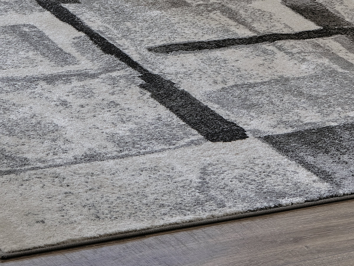 Furniture City Laplace - Ashley Furniture - Brycebourne Rug - 5'3" x 7'7" Rug / Black/Cream/Gray - R404982