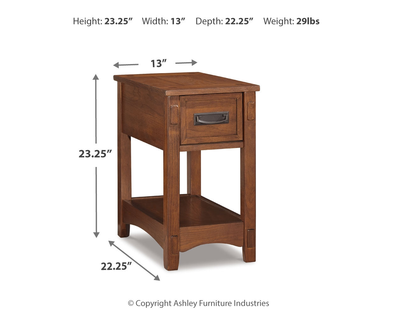 Furniture City Laplace - Ashley Furniture - Breegin Chairside End Table - Chair Side End Table / Brown - T007-319
