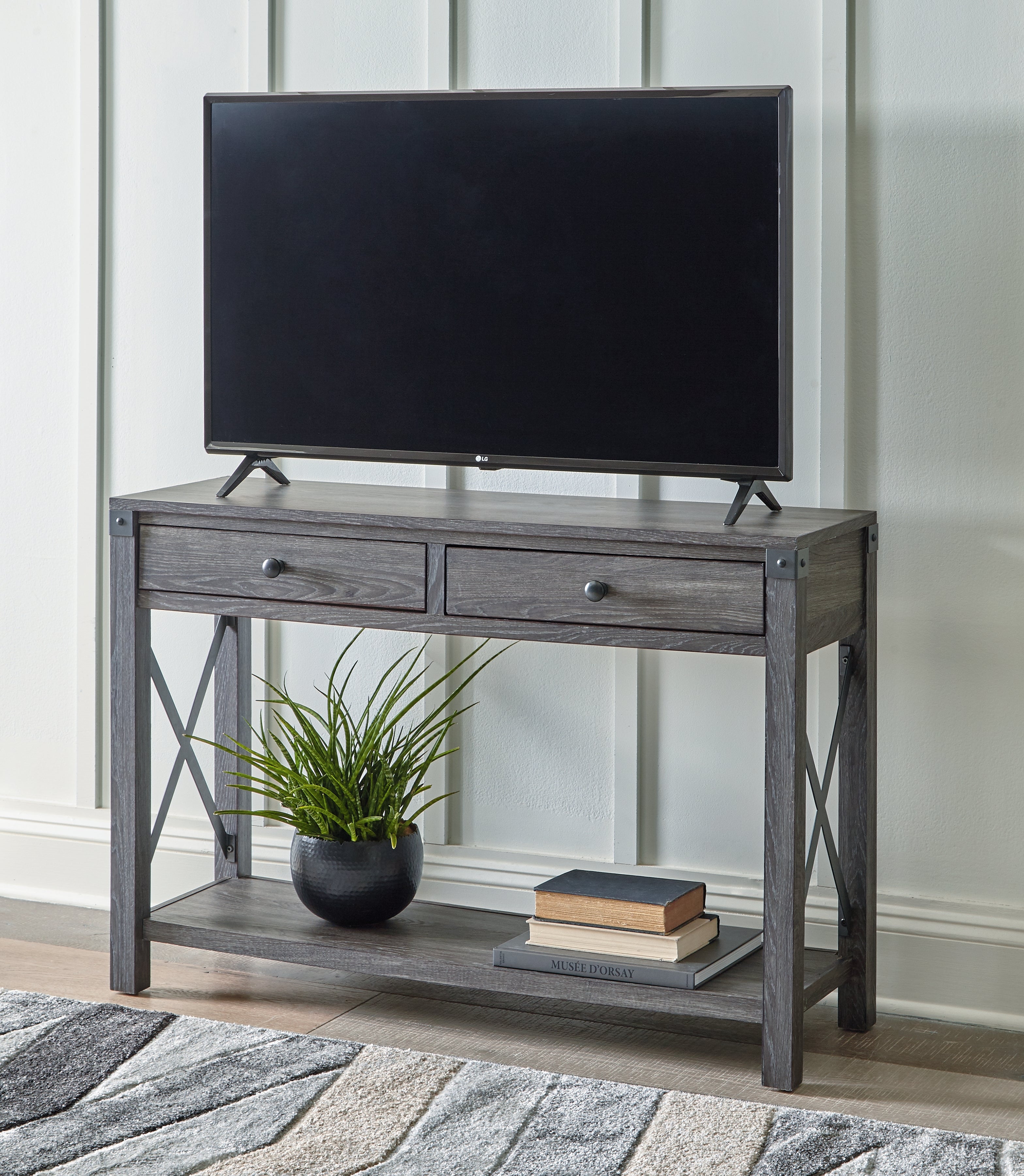 Furniture City Laplace - Ashley Furniture - Freedan Sofa/Console Table - Console Sofa Table / Grayish Brown - T175-4
