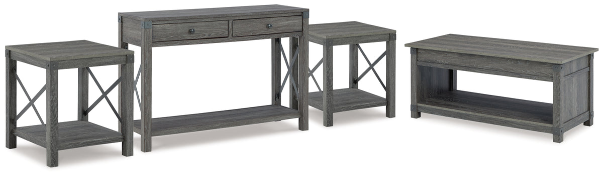 Furniture City Laplace - Ashley Furniture - Freedan Lift-top Coffee Table, 2 End Tables and Console - Lift-top Coffee Table, 2 End Tables and Console - T175T2