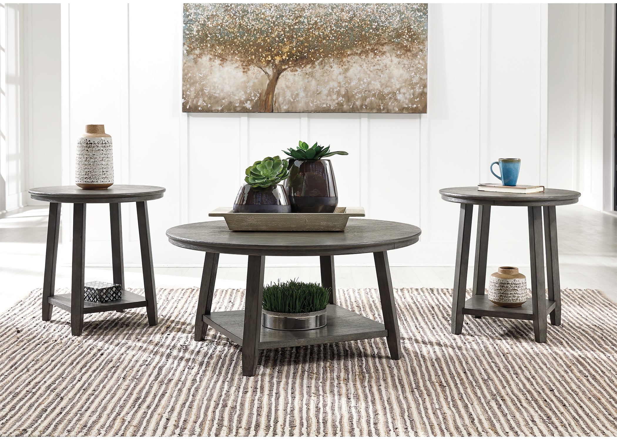 Furniture City Laplace - Ashley Furniture - Caitbrook Table (Set of 3) - Occasional Table Set (3/CN) / Gray - T188-13