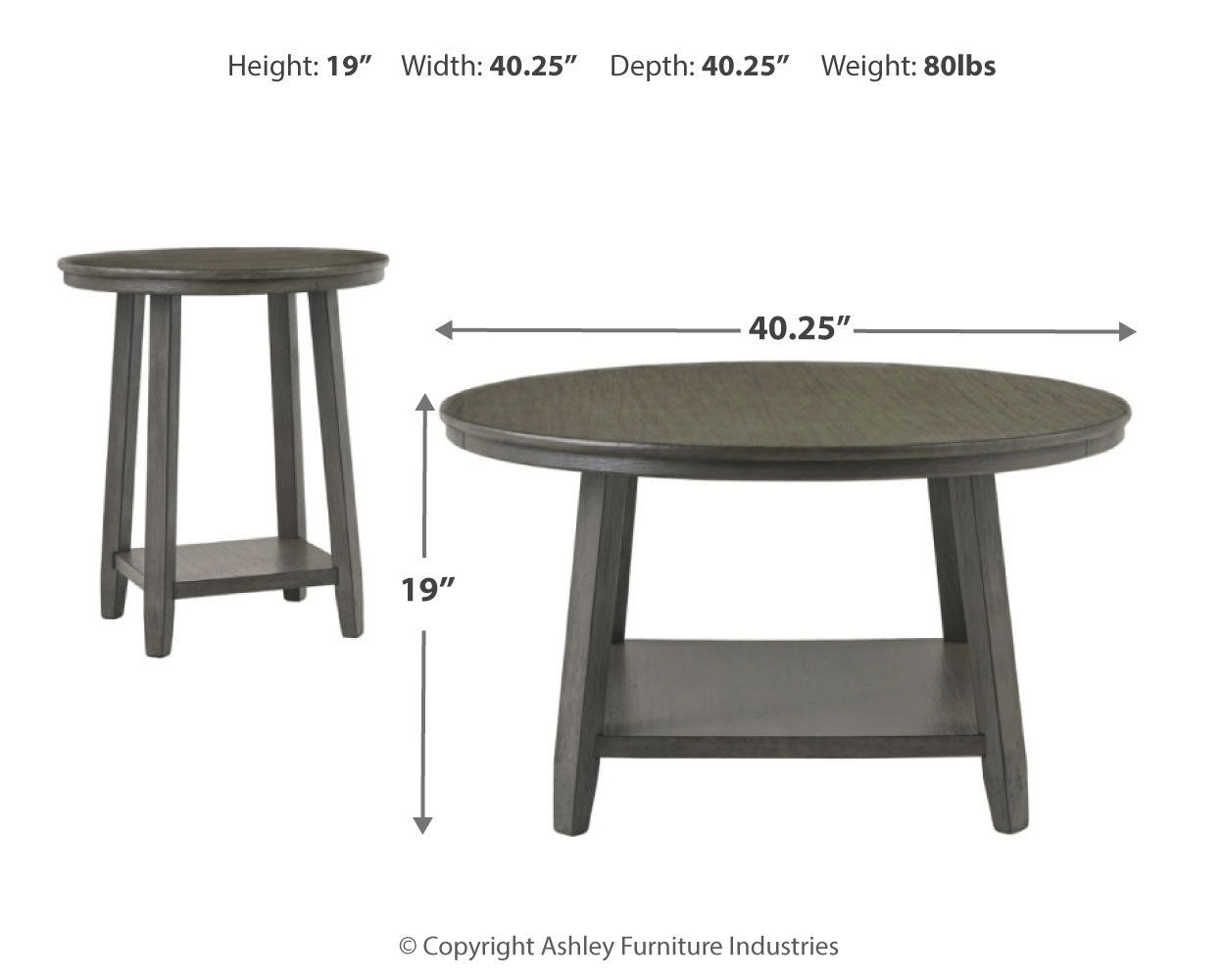 Furniture City Laplace - Ashley Furniture - Caitbrook Table (Set of 3) - Occasional Table Set (3/CN) / Gray - T188-13
