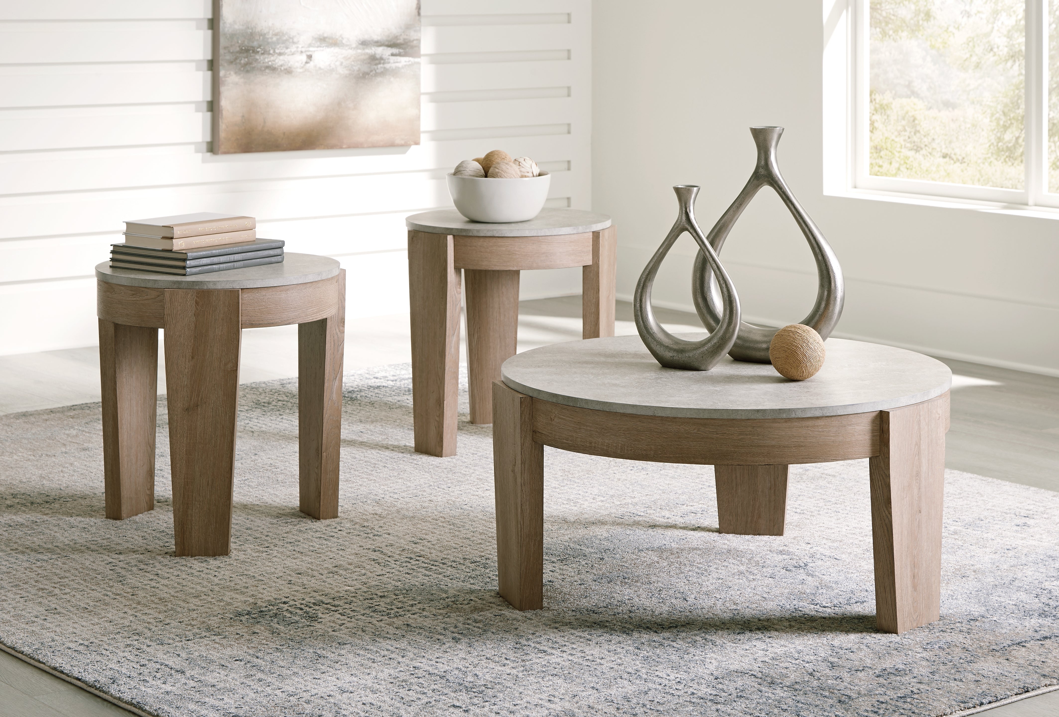 Furniture City Laplace - Ashley Furniture - Guystone Table (Set of 3) - Occasional Table Set (3/CN) / Light Brown - T237-13