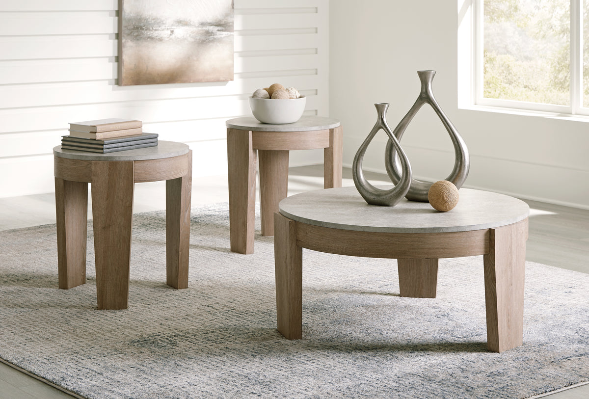 Furniture City Laplace - Ashley Furniture - Guystone Table (Set of 3) - Occasional Table Set (3/CN) / Light Brown - T237-13