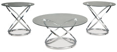 Furniture City Laplace - Ashley Furniture - Hollynyx Table (Set of 3) - Occasional Table Set (3/CN) / Chrome Finish - T270-13