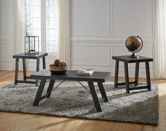 Furniture City Laplace - Ashley Furniture - Noorbrook Table (Set of 3) - Occasional Table Set (3/CN) / Black/Pewter - T351-13