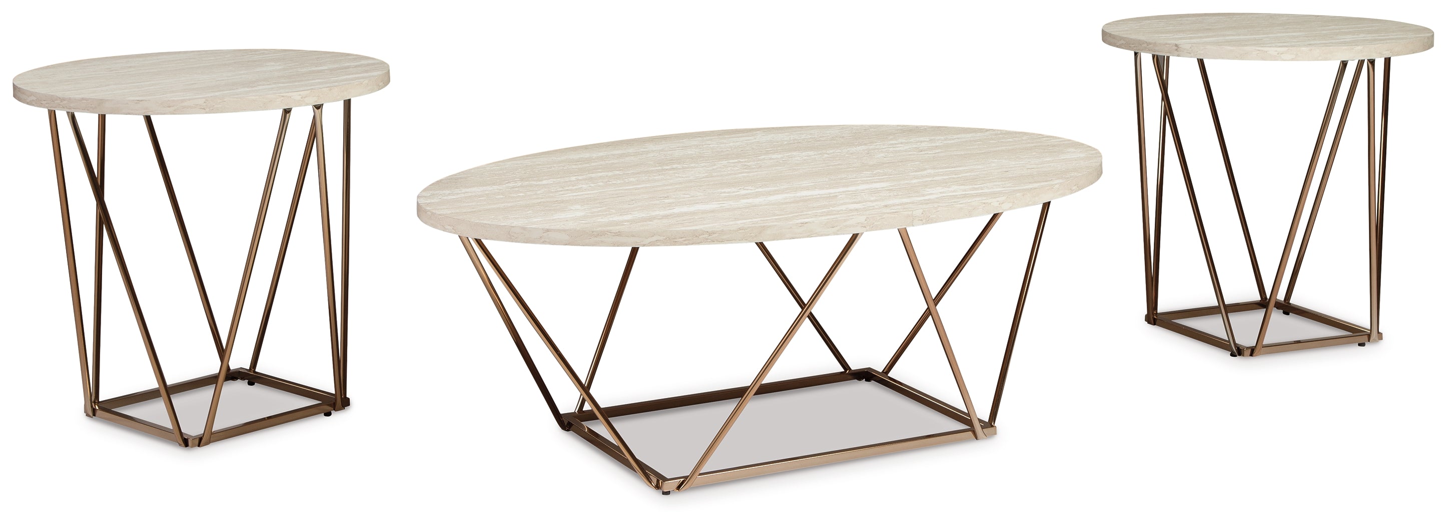 Furniture City Laplace - Ashley Furniture - Tarica Table (Set of 3) - Occasional Table Set (3/CN) / Two-tone - T385-13
