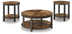 Furniture City Laplace - Ashley Furniture - Roybeck Table (Set of 3) - Occasional Table Set (3/CN) / Light Brown/Bronze - T411-13