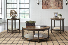 Furniture City Laplace - Ashley Furniture - Roybeck Table (Set of 3) - Occasional Table Set (3/CN) / Light Brown/Bronze - T411-13