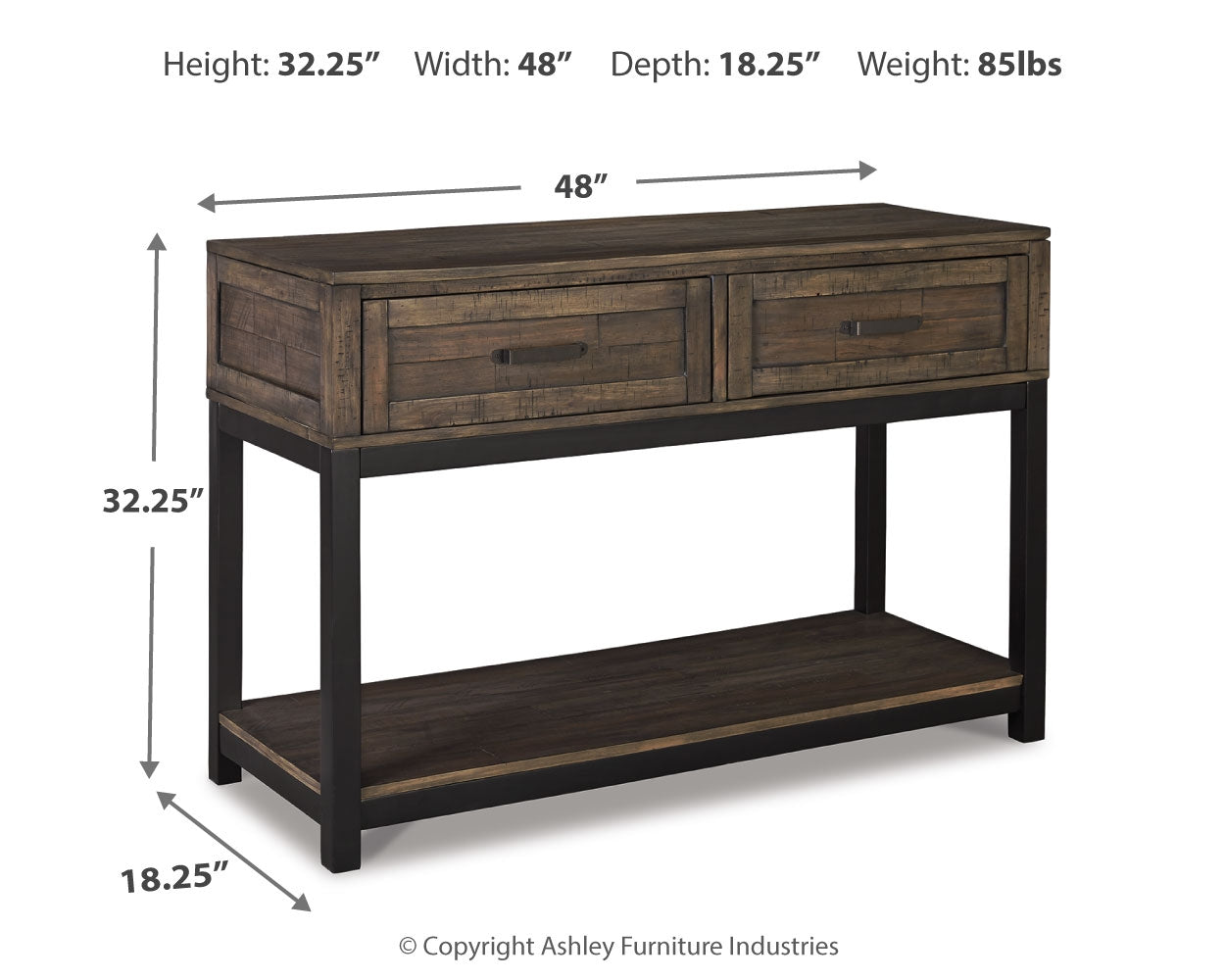 Furniture City Laplace - Ashley Furniture - Johurst Sofa/Console Table - Sofa Table / Grayish Brown - T444-4