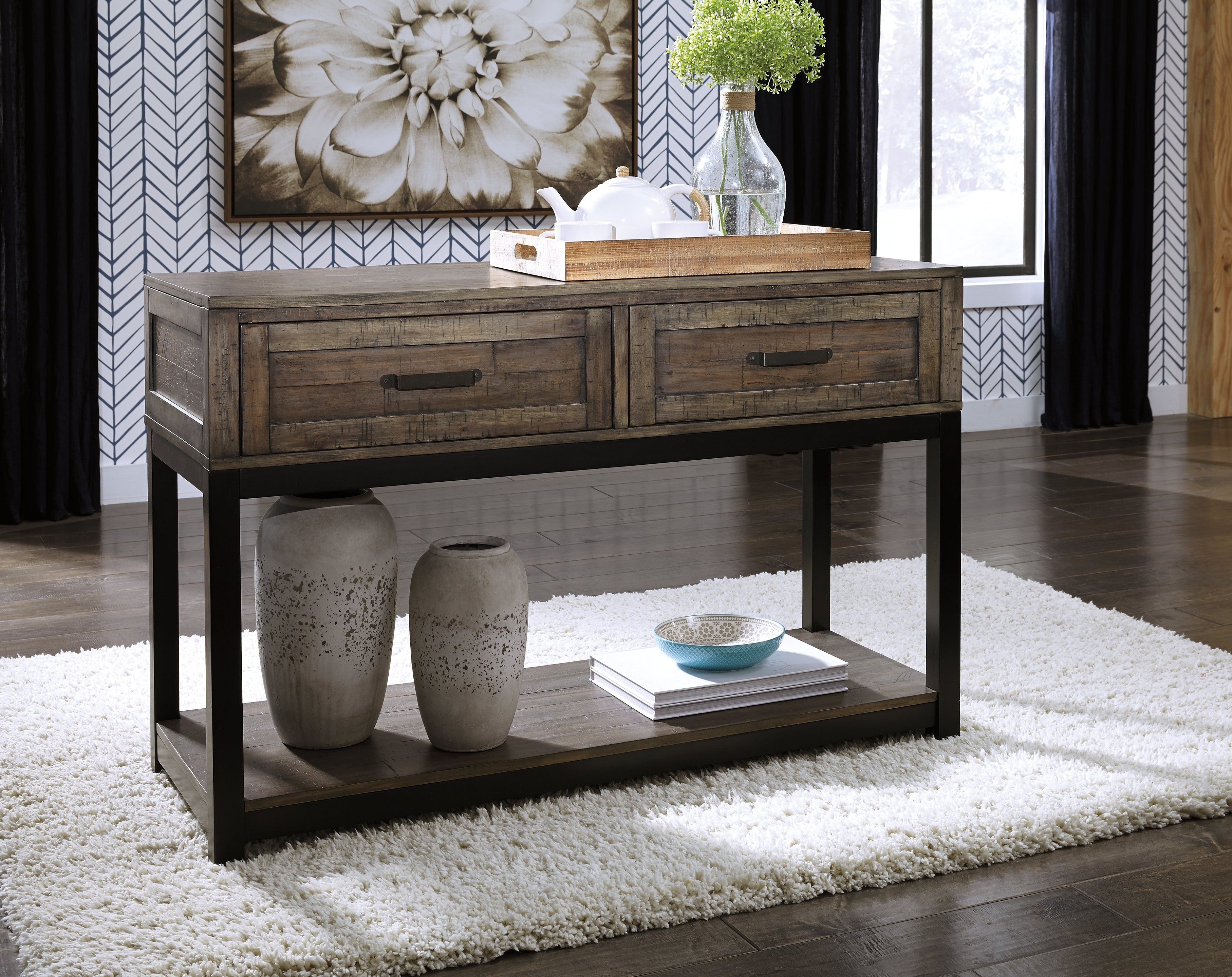 Furniture City Laplace - Ashley Furniture - Johurst Sofa/Console Table - Sofa Table / Grayish Brown - T444-4