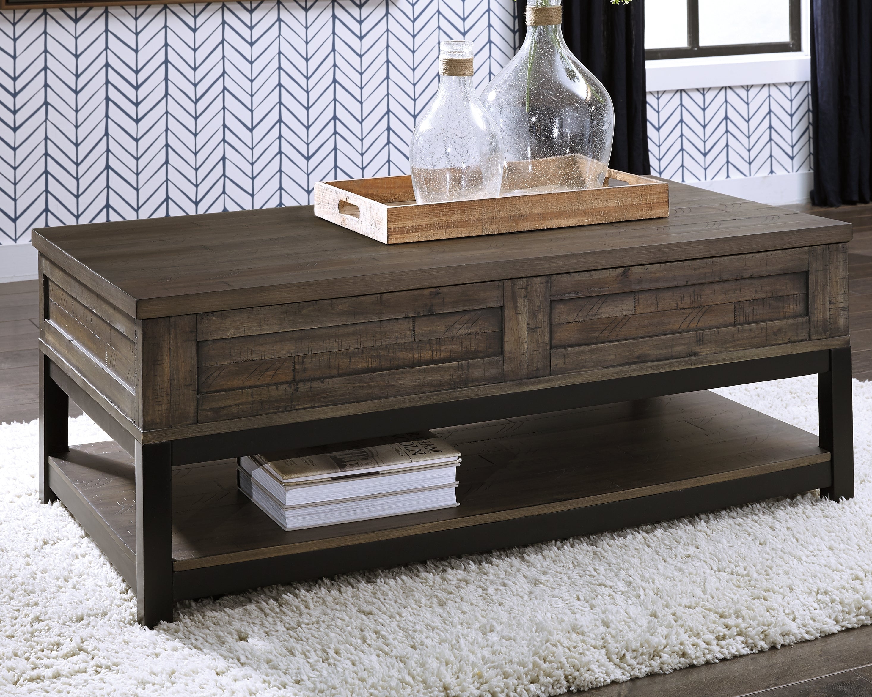Furniture City Laplace - Ashley Furniture - Johurst Coffee Table with Lift Top - LIFT TOP COCKTAIL TABLE / Grayish Brown - T444-9