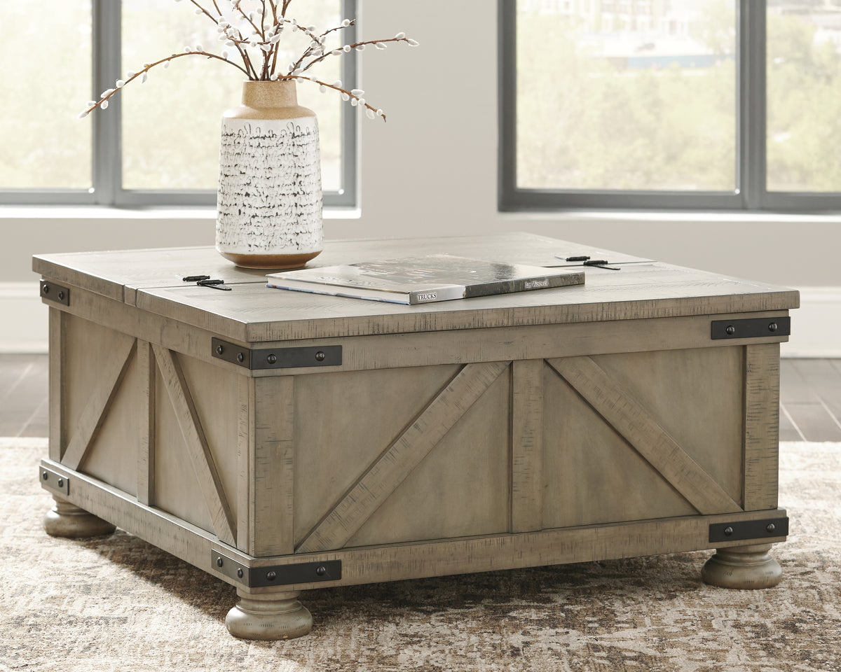 Furniture City Laplace - Ashley Furniture - Aldwin Coffee Table With Storage - Cocktail Table with Storage / Gray - T457-20