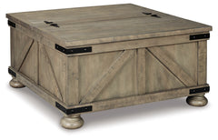 Furniture City Laplace - Ashley Furniture - Aldwin Coffee Table With Storage - Cocktail Table with Storage / Gray - T457-20