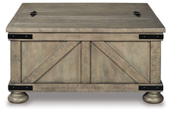 Furniture City Laplace - Ashley Furniture - Aldwin Coffee Table With Storage - Cocktail Table with Storage / Gray - T457-20