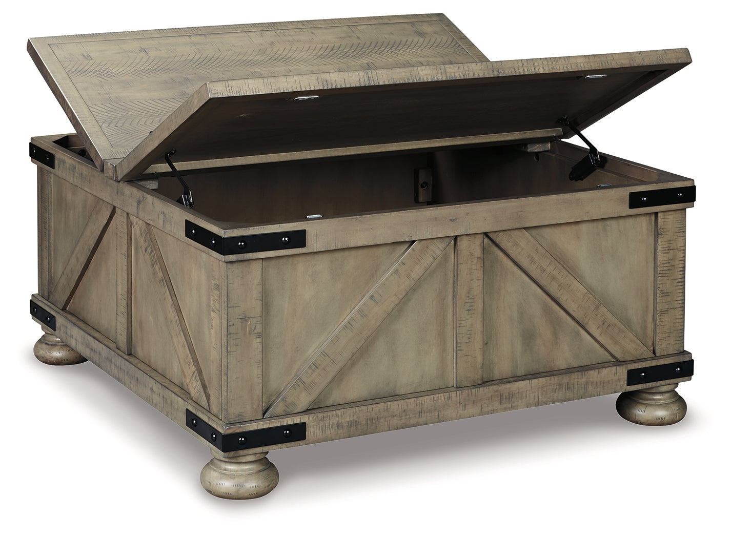 Furniture City Laplace - Ashley Furniture - Aldwin Coffee Table With Storage - Cocktail Table with Storage / Gray - T457-20