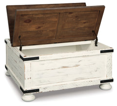 Furniture City Laplace - Ashley Furniture - Wystfield Coffee Table - Cocktail Table with Storage / White/Brown - T459-20