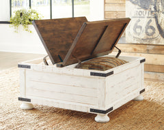 Furniture City Laplace - Ashley Furniture - Wystfield Coffee Table - Cocktail Table with Storage / White/Brown - T459-20