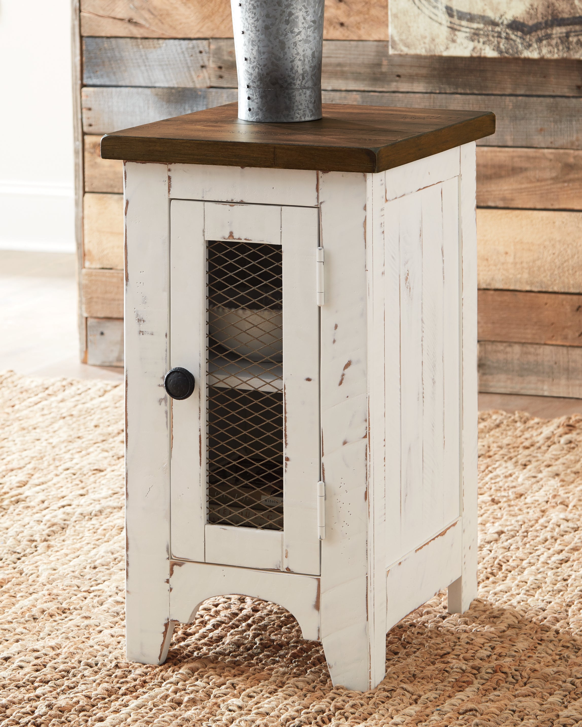 Furniture City Laplace - Ashley Furniture - Wystfield Chairside End Table - Chair Side End Table / White/Brown - T459-7