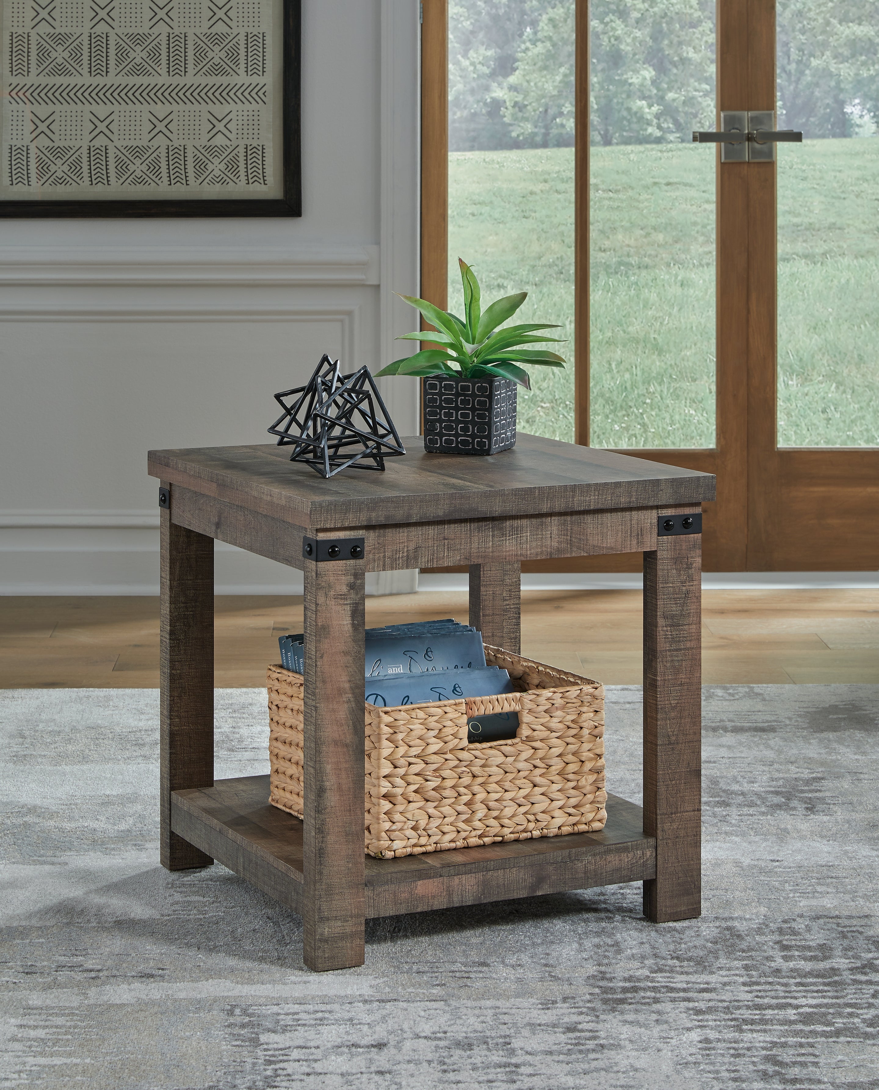 Furniture City Laplace - Ashley Furniture - Hollum End Table - Square End Table / Rustic Brown - T466-2