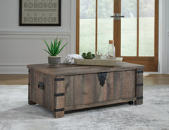 Furniture City Laplace - Ashley Furniture - Hollum Lift-Top Coffee Table - Lift Top Cocktail Table / Rustic Brown - T466-9
