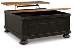Furniture City Laplace - Ashley Furniture - Valebeck Coffee Table with Lift Top - Lift Top Cocktail Table / Black/Brown - T468-00