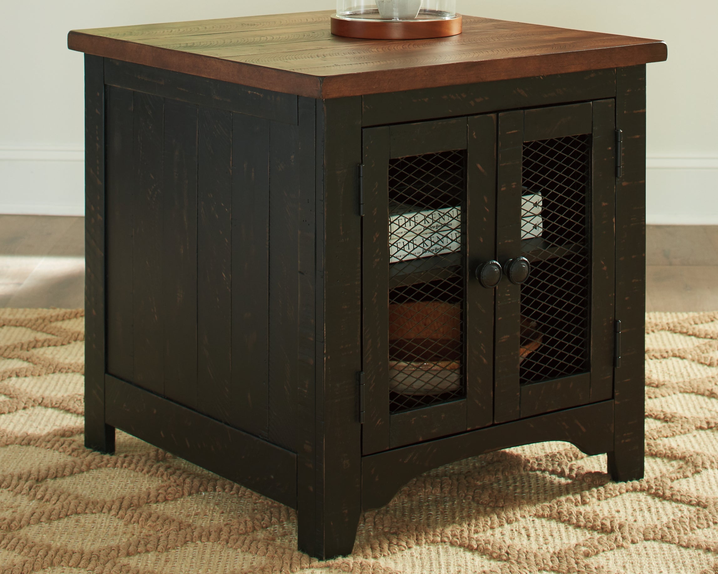 Furniture City Laplace - Ashley Furniture - Valebeck End Table - Rectangular End Table / Black/Brown - T468-3