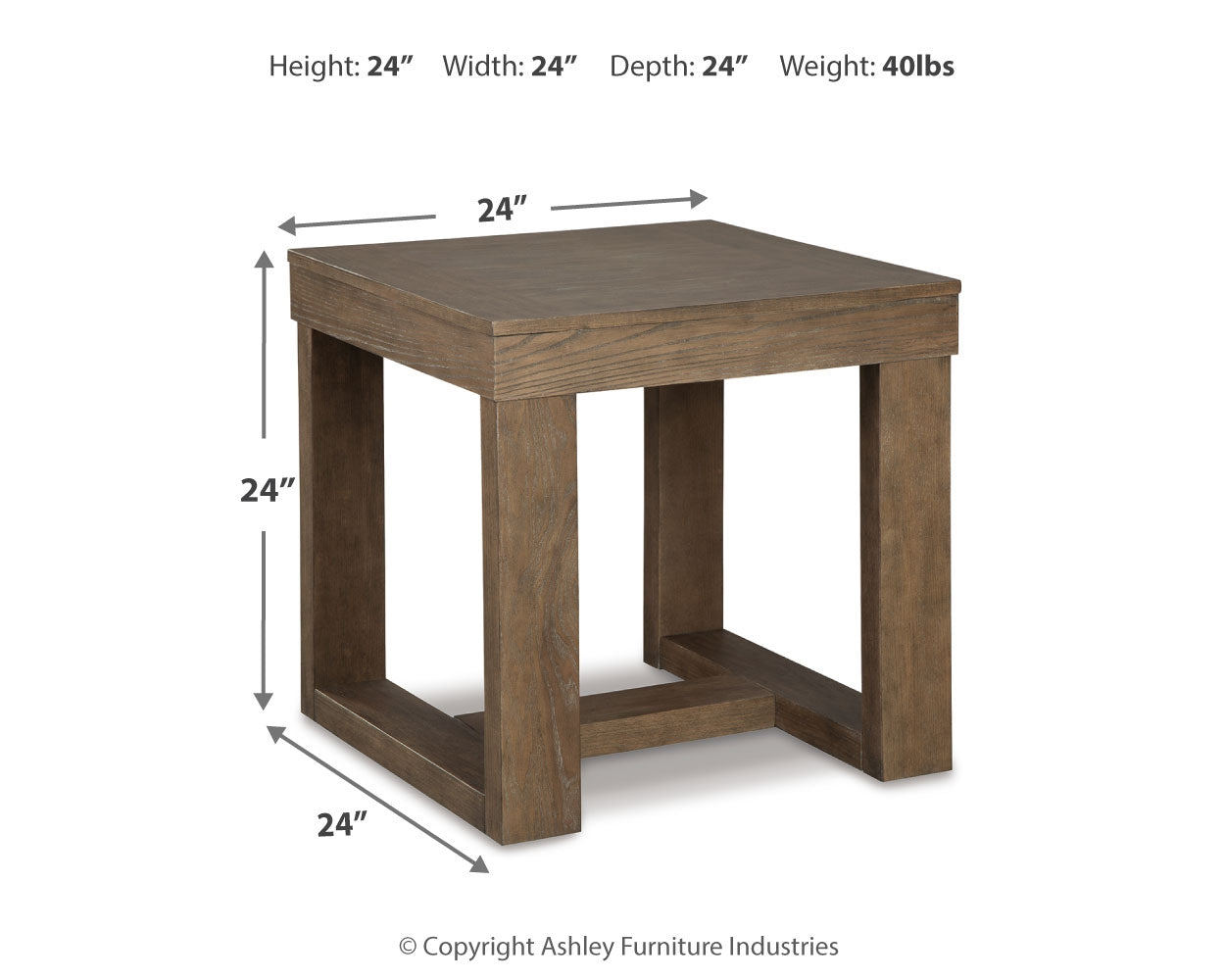 Furniture City Laplace - Ashley Furniture - Cariton End Table - Square End Table / Gray - T471-2