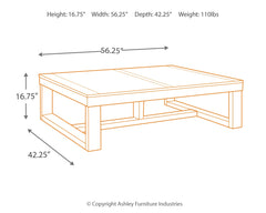 Furniture City Laplace - Ashley Furniture - Watson Coffee Table - Rectangular Cocktail Table / Dark Brown - T481-1