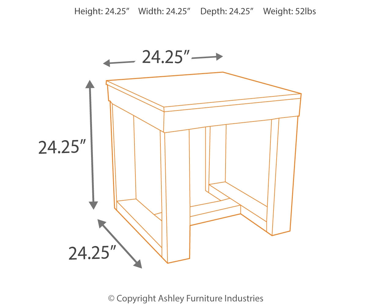 Furniture City Laplace - Ashley Furniture - Watson End Table - Square End Table - T481-2
