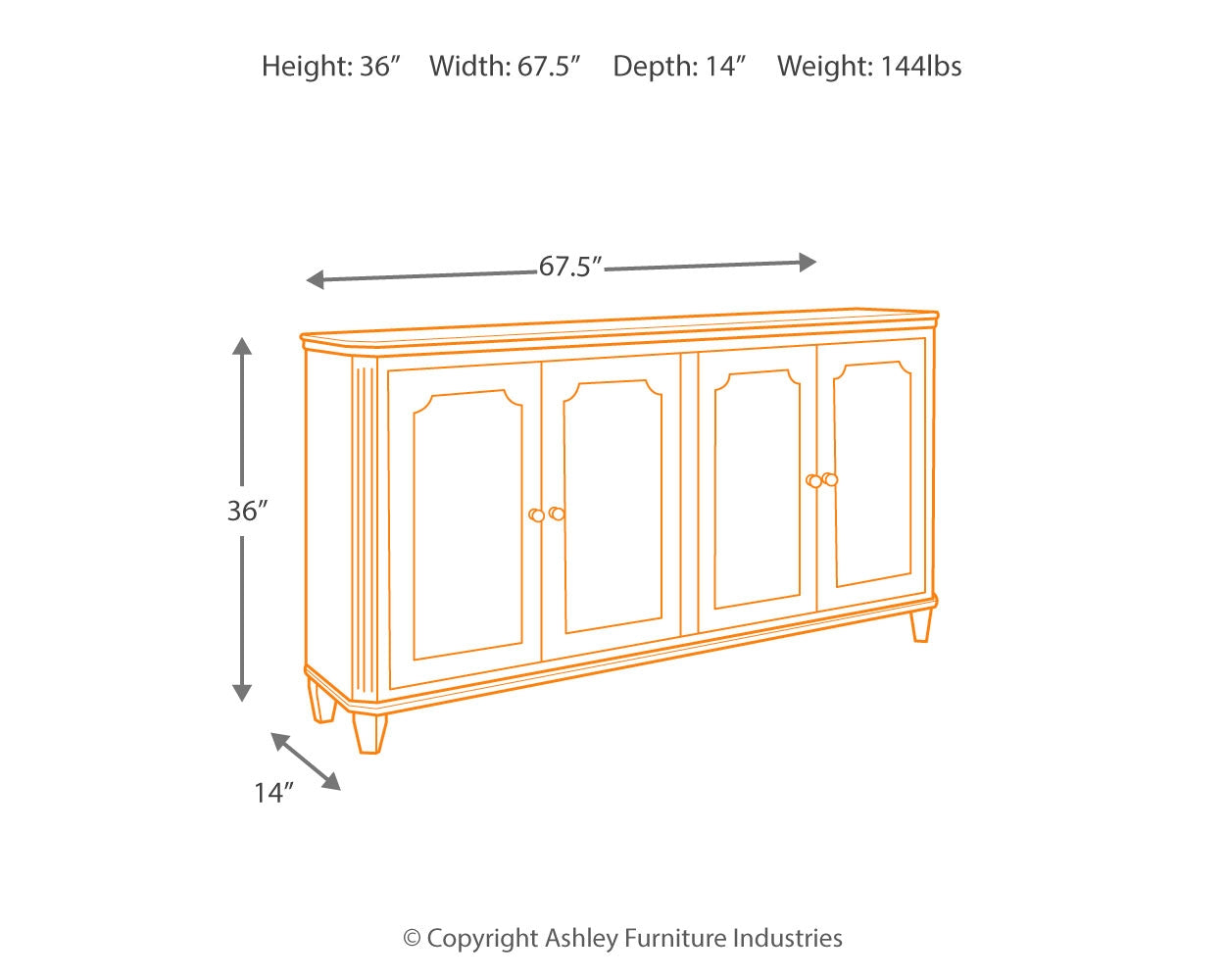 Furniture City Laplace - Ashley Furniture - Mirimyn Accent Cabinet - Accent Cabinet / Gray/Brown - A4000382