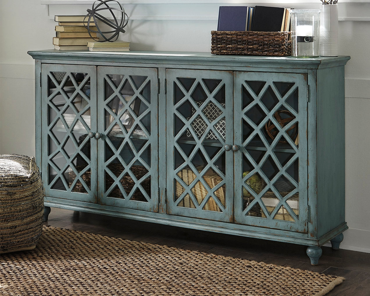 Furniture City Laplace - Ashley Furniture - Mirimyn Accent Cabinet - Accent Cabinet / Antique Teal - T505-762