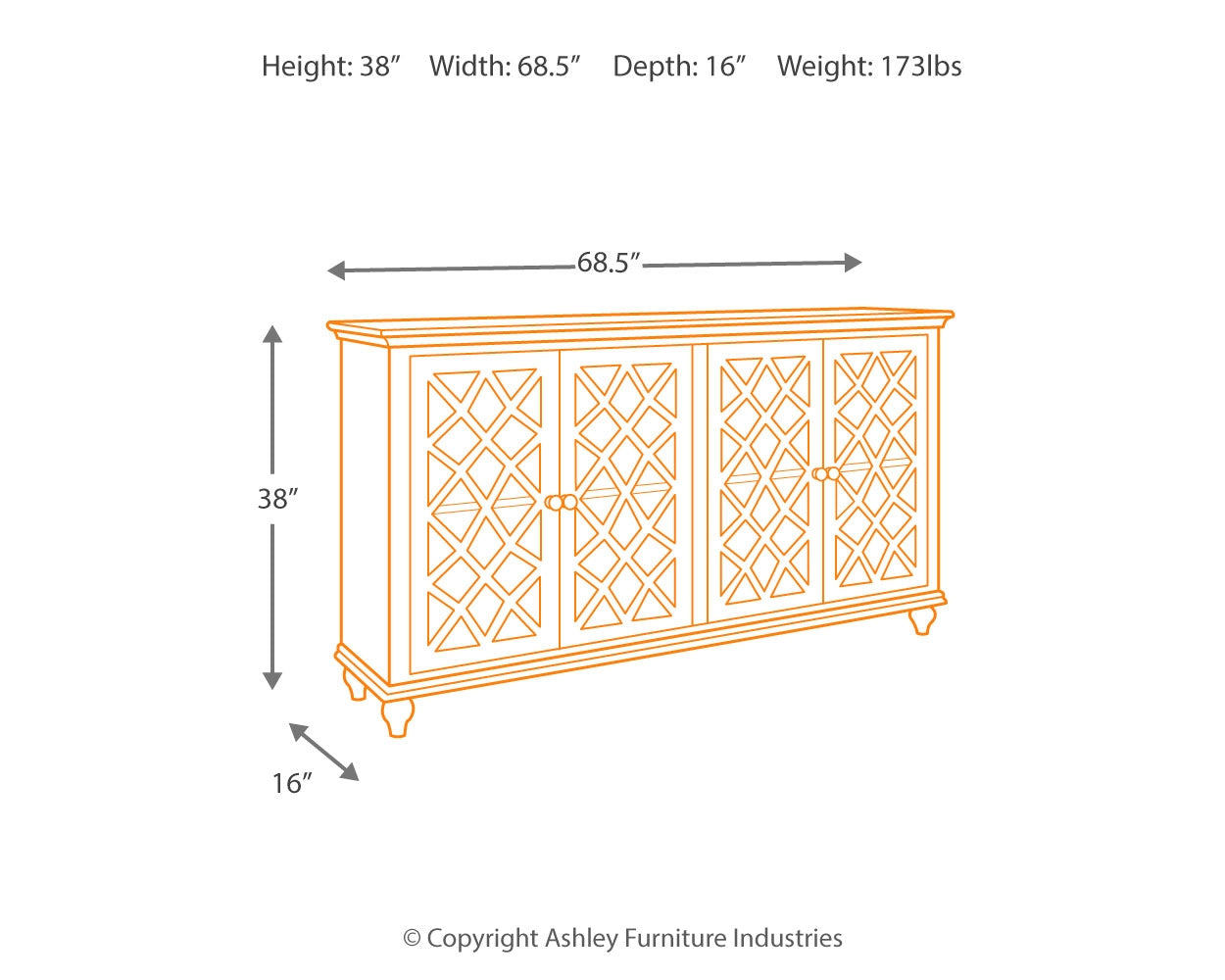 Furniture City Laplace - Ashley Furniture - Mirimyn Accent Cabinet - Accent Cabinet / Antique Teal - T505-762