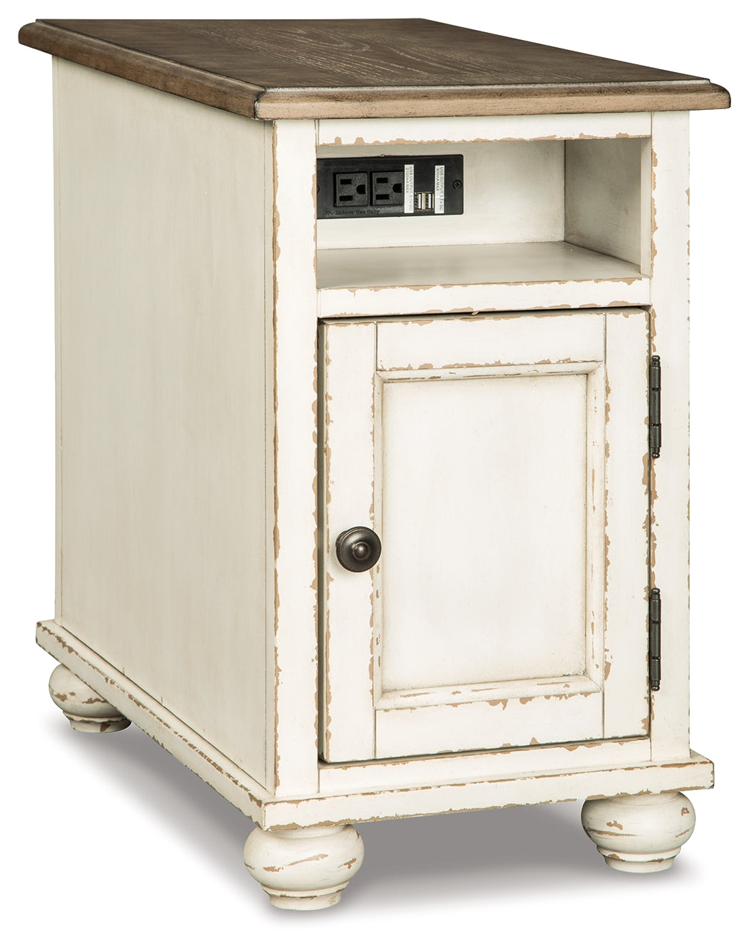 Furniture City Laplace - Ashley Furniture - Realyn Chairside End Table - Chair Side End Table / White/Brown - T523-7