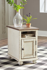Furniture City Laplace - Ashley Furniture - Realyn Chairside End Table - Chair Side End Table / White/Brown - T523-7