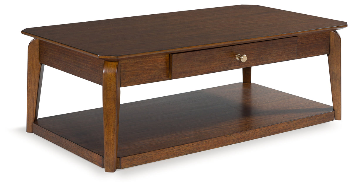 Furniture City Laplace - Ashley Furniture - Trenmour Coffee Table - Rectangular Cocktail Table / Medium Brown - T596-1