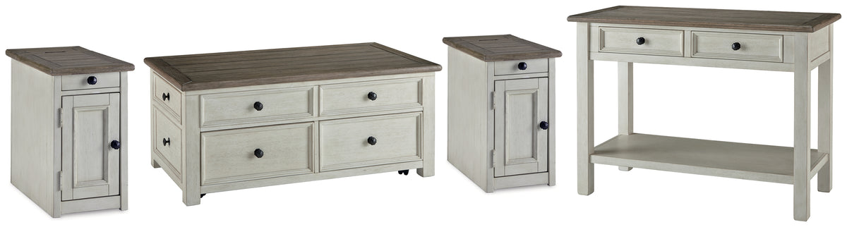 Furniture City Laplace - Ashley Furniture - Bolanburg Coffee Table and 2 Chairside End Tables with Console - Coffee Table and 2 Chairside End Tables with Console - T637T4