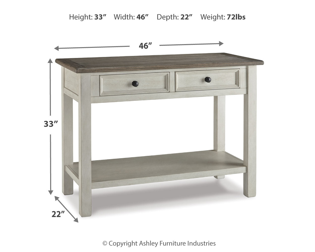 Furniture City Laplace - Ashley Furniture - Bolanburg End Table - Rectangular End Table / Two-tone - T637-3