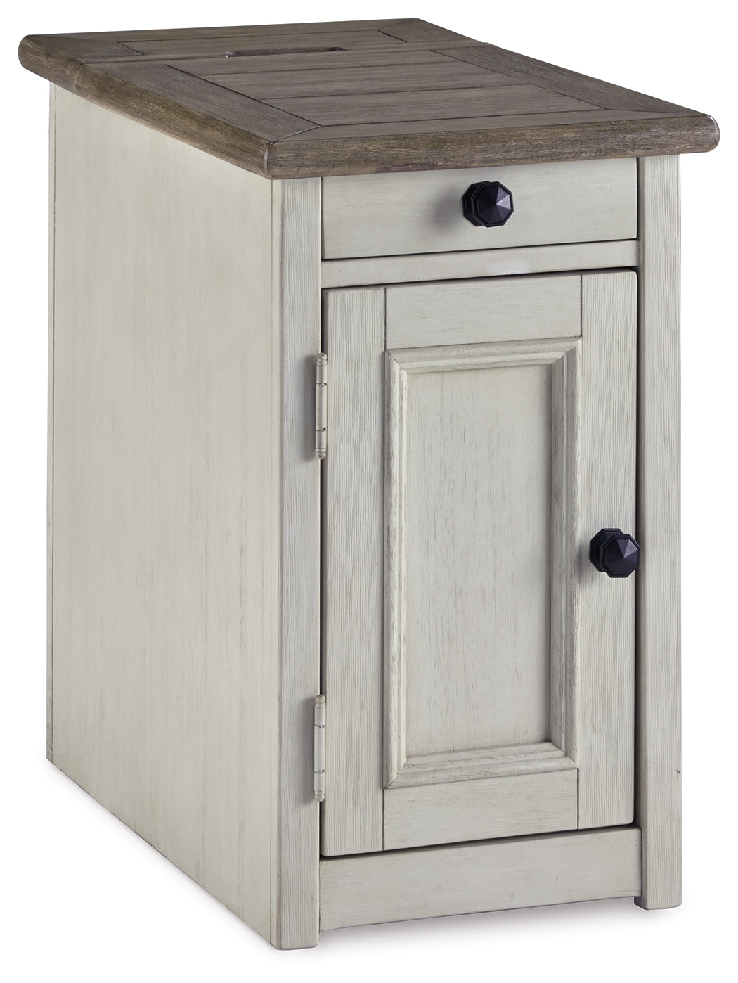 Furniture City Laplace - Ashley Furniture - Bolanburg Chairside End Table with USB Ports & Outlets - Chair Side End Table / Two-tone - T637-7
