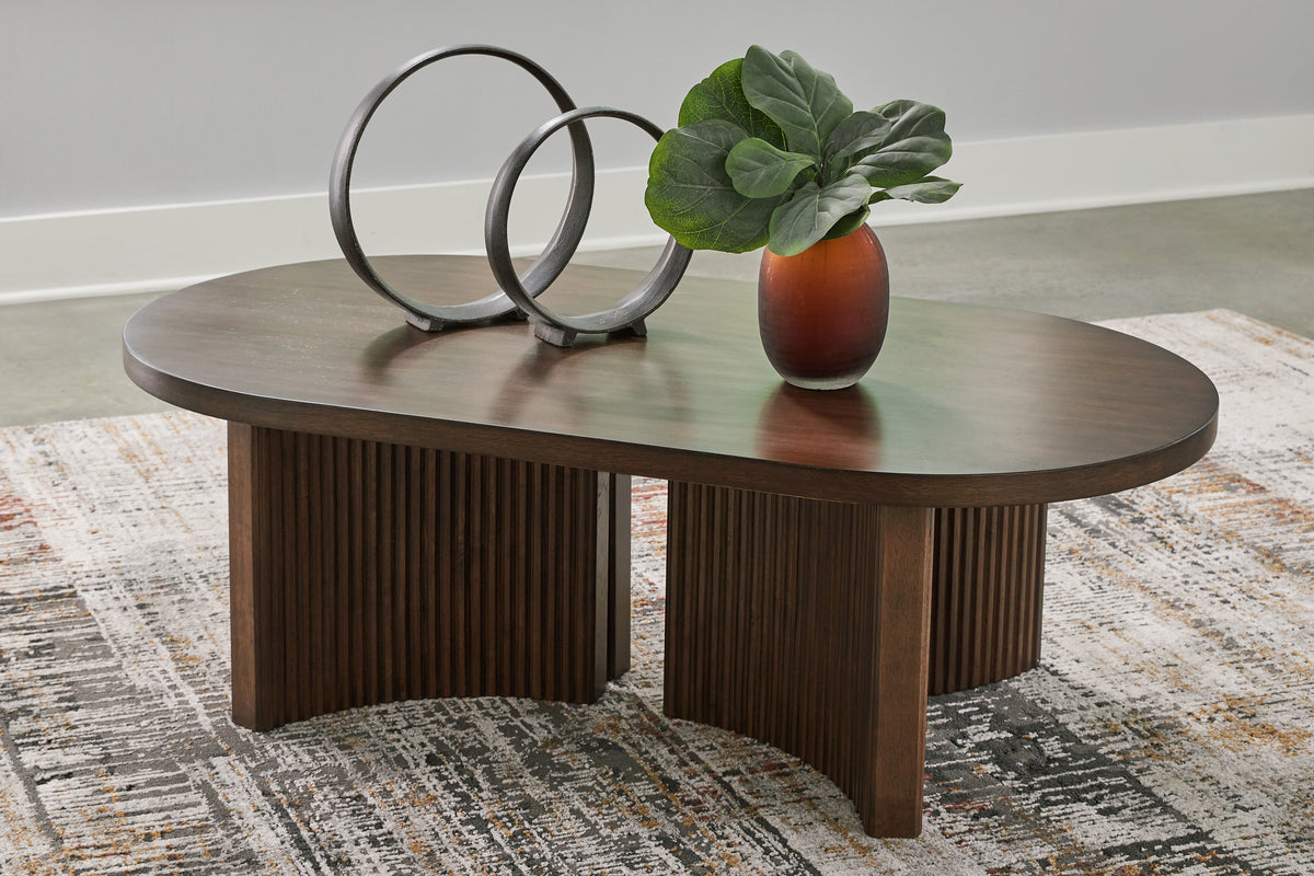 Furniture City Laplace - Ashley Furniture - Korestone Coffee Table - Oval Cocktail Table - T689-0