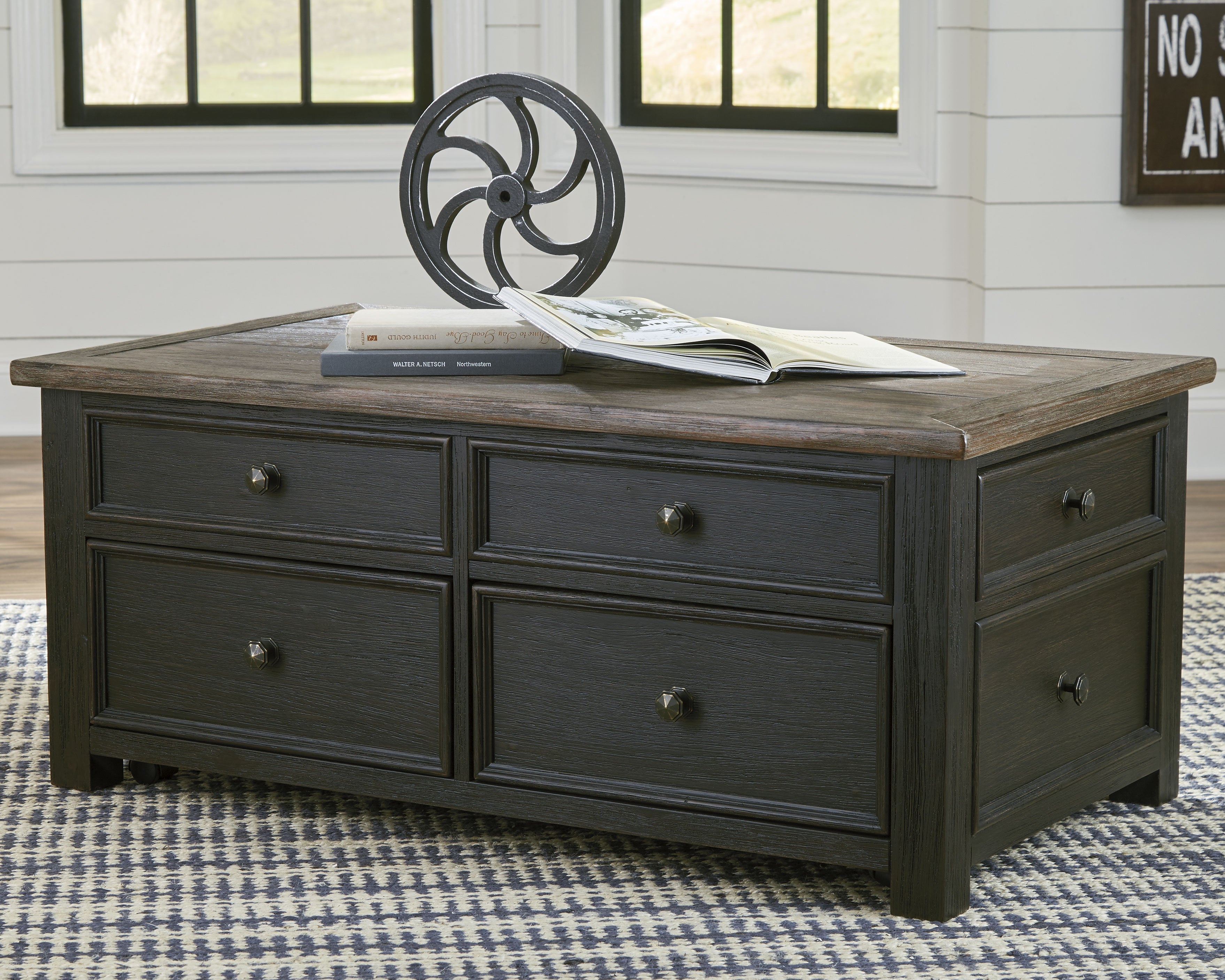 Furniture City Laplace - Ashley Furniture - Tyler Creek Coffee Table with Lift Top - Lift Top Cocktail Table / Grayish Brown/Black - T736-20