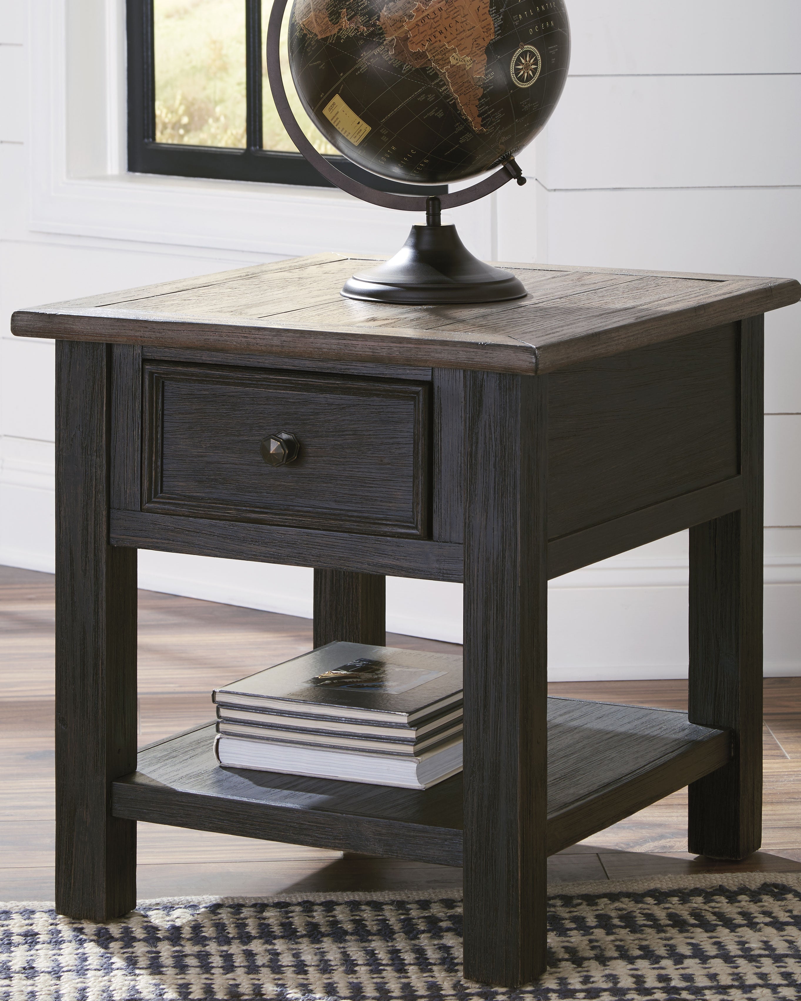 Furniture City Laplace - Ashley Furniture - Tyler Creek End Table - Rectangular End Table / Grayish Brown/Black - T736-3