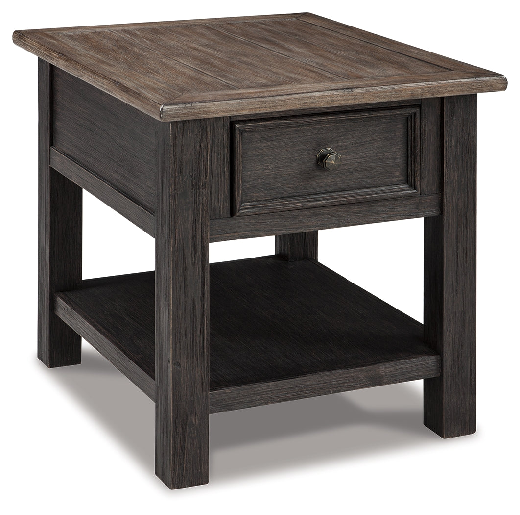 Furniture City Laplace - Ashley Furniture - Tyler Creek End Table - Rectangular End Table / Grayish Brown/Black - T736-3