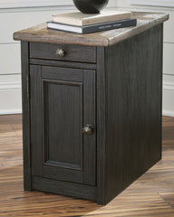 Furniture City Laplace - Ashley Furniture - Tyler Creek Chairside End Table with USB Ports & Outlets - Chair Side End Table / Grayish Brown/Black - T736-7